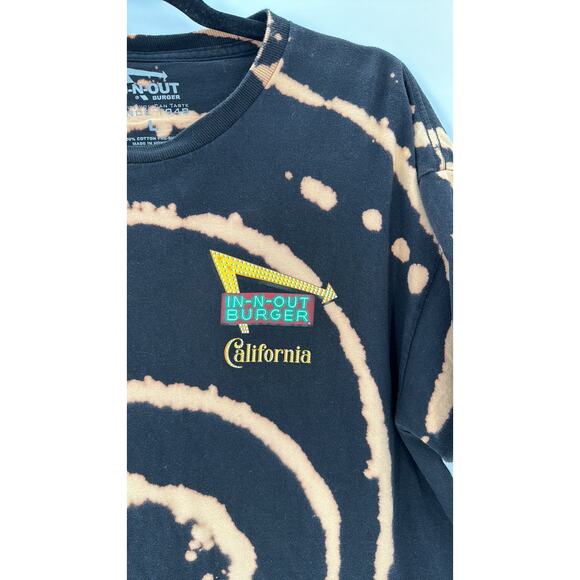 In n Out Burger California bleach dyed black T-shirt with graphic size L unisex - Picture 5 of 5